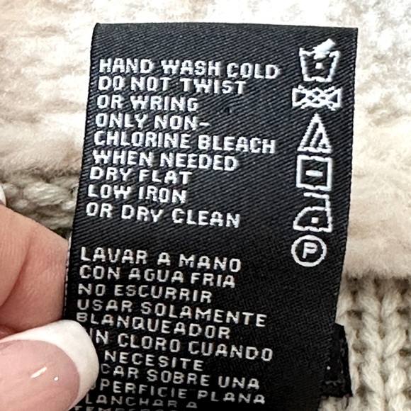 Chelsea & Theodore Oyster Faux Suede Sherpa Open Front Cardigan Sweater M - Picture 14 of 16